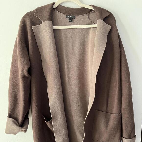 Halogen Open Front Coat in Deep Coffee - Picture 5 of 7